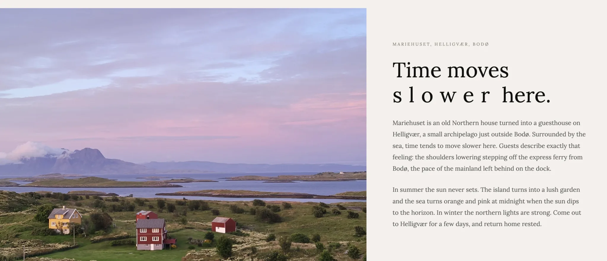 Mariehuset coastal retreat website and booking platform